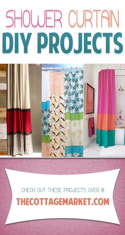 DIY Shower Curtains - The Cottage Market Shower Curtain Ideas Creative, Shower Curtain Ideas, Curtain Diy, Diy Shower Curtain, Cottage Market, Diy Shower, Curtain Ideas, Diy Crafts To Do, Curtain Patterns