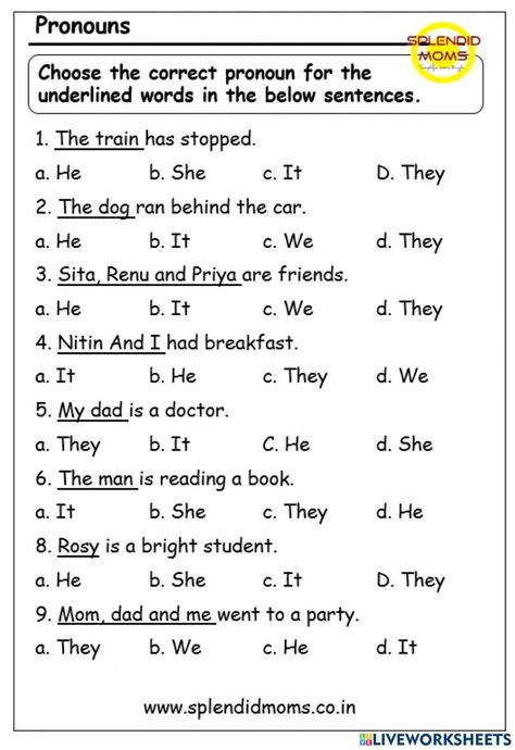 Worksheet On Pronouns Grade 1, English Worksheet For Grade 2 Pronoun, Pronoun For Grade 1, Nouns And Pronouns Worksheets, Noun And Pronoun Worksheets For Grade 1, Pronouns Activity For Grade 1, English Grammar Worksheets For Grade 2, Worksheet For Grade 1 English, English For Grade 2 Worksheet