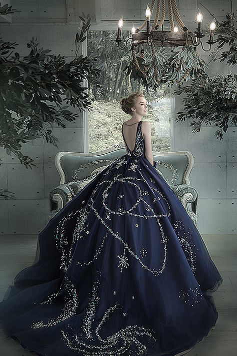 Dress: Bella Wedding Dress of Catherine Wedding Starry Night Ball Gown, Celestial Wedding Dress Blue, Starry Ball Gown, Masquerade Ball Gowns Blue, Blue Gown For Debut, Starry Night Dresses, Night Inspired Dress, Starry Night Wedding Dress, Starry Night Masquerade