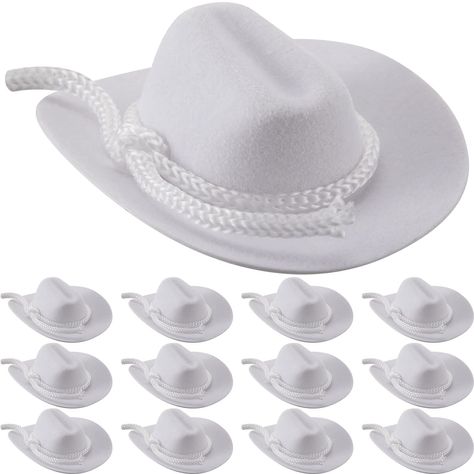 PRICES MAY VARY. Adequate Items: the package comes with 36 pcs of mini cowboy hats for crafts, enough quantity to satisfy your various doll decoration needs and replacement demands, you can also share them with others Reliable to Use: adopting quality flocking material, mini cowgirl hat is safe and reliable, light but sturdy, will not easily break, which can be applied for a long time with confidence; Each measures about 6 x 5.04 x 2 cm/ 2.36 x 1.98 x 0.79 inch, compact and small Ideal Adornment Mini Cowboy Hats, Western Wedding Favors, Mini Cowboy Hat, Mini Cowboy, Western Party, Western Parties, Cowgirl Western, Craft Wedding, Dollhouse Decor