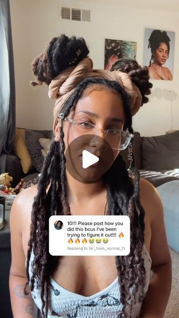 Rikelle Colbert on Instagram: "Loc Buns Headwrap Tutorial! ✨ . . . . #headwrap #headwrapstyle #locjourney #dreadhead" Headwrap Locs Styles, Headwrap Styles With Locs, Loc Buns, Bun Scarf, Two Buns, Long Dreads, Headwrap Tutorial, Head Wrap Styles, Twist Bun