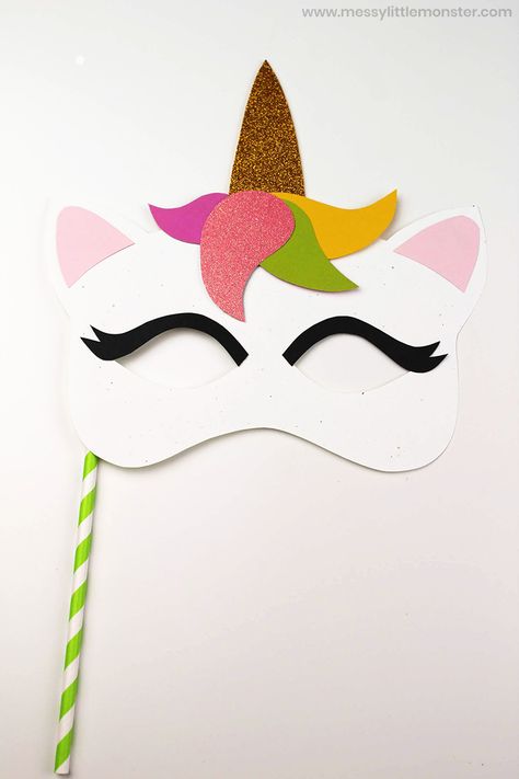 unicorn mask craft template Playdate Activities, Unicorn Crafts For Kids, Unicorn Template, Mask Craft, Unicorn Craft, Unicorn Mask, Headband Crafts, Unicorn Printables, Masks Crafts