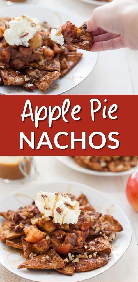 Dessert Nachos Recipe, Thanksgiving Vegan, Dessert Nachos, Traditional Apple Pie, Apple Nachos, Vegan Apple Pie, Vegan Apple, Egg Free Recipes, Healthy Vegan Snacks