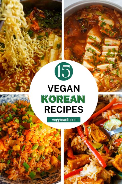 A series of 15 vegan Korean recipes, from hearty comforting stews, to refreshing drinks and side dishes! They highlight the versatility of Korean cooking, are easy to make while being vegan and vegetarian friendly. Vegan Korean Side Dishes, Easy Chinese Recipes Vegetarian, Vegan Asian Dishes, International Vegan Recipes, Easy Korean Recipes Vegetarian, Korean Recipes Vegetarian, Korean Food Vegetarian, Refreshing Side Dishes, Vegan Quick Meals