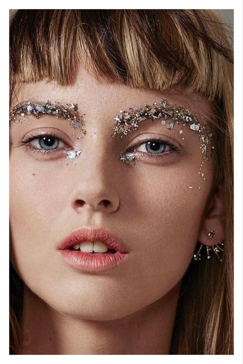 Glitter Eyebrows, Festival Make Up, Make Up Inspiration, Avant Garde Makeup, Trendy Makeup, Beauty Shoot, Festival Makeup, Makeup Photography, Editorial Makeup