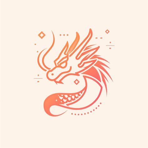 A cheerful Chinese dragon logo, designed with soft, simple lines in a modern geometric composition, subtly incorporating the company name LOONGX Fusion. The design is minimalist, using minimal shapes to depict the dragon's features. Avoiding complexity and detailed work. Created Using: digital minimalism, geometric simplicity, bright color palette, soft lighting, clear and soft lines, minimalistic sketch, integrated typography, high-definition, natural look --v 6 Dragon Illustration Design, Writing Dragons, Dragon Logo Design, Geometric Dragon, Ink Dragon, Chinese Dragon Design, Red Chinese Dragon, Dragon Line, Chibi Dragon