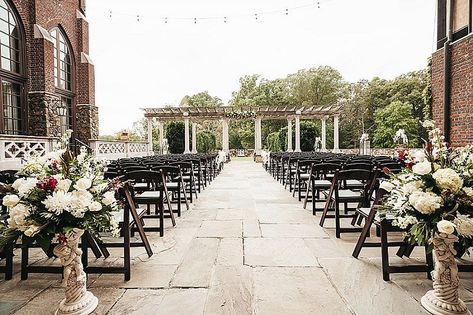 Dark Academia Wedding, Classic Outdoor Wedding, Black And Red Wedding, Redhead Bride, Stone Terrace, Dover Hall, Little Mermaid Wedding, Beautiful Marriage, Opulent Wedding