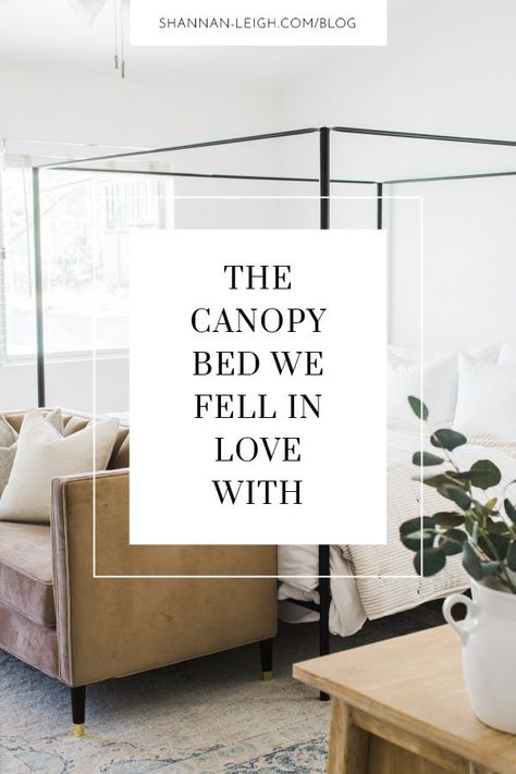 Styling a Canopy Bed: Discover how we found our latest purchase – this metal canopy bed – at a super affordable price, and see how I styled it with neutral tones. It's the perfect, chic and modern bed for our home, and I'm in love! #homedecor #bedroomdecor #interiorstyling Boho Canopy Bed, Minimal Bed Frame, Transitional Home Decor Ideas, Queen Size Canopy Bed, Modern Canopy Bed, Metal Canopy Bed, Minimal Living Room, Canopy Bedroom, Renovation Tips