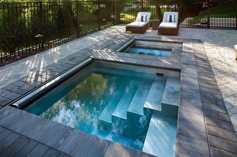 Jacuzzi Outdoor Ideas Patio, Cold Plunge Pool, Low Maintenance Backyard, Plunge Pools, Cold Plunge, Pool Safety, Pool Waterfall, Jacuzzi Outdoor, Building A Pool