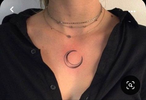 Moon Chest Tattoo Female, Moon Chest Tattoo, Tattoo Fixes, Butterfly Wrist Tattoo, Black And White Snake, Small Chest Tattoos, Snake Tattoos, Finger Tattoo For Women, Circle Tattoos