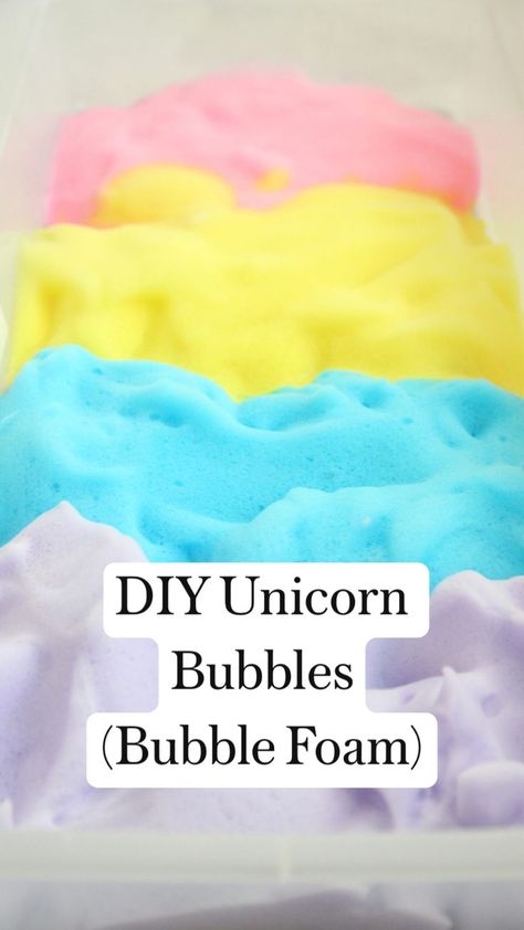 Gloop Activities, Bubble Foam, Unicorn Craft, Beach Hacks Kids, Beach Hacks Clever Ideas, Diy Unicorn, Toddler Arts And Crafts, Water Food, Preschool Arts And Crafts