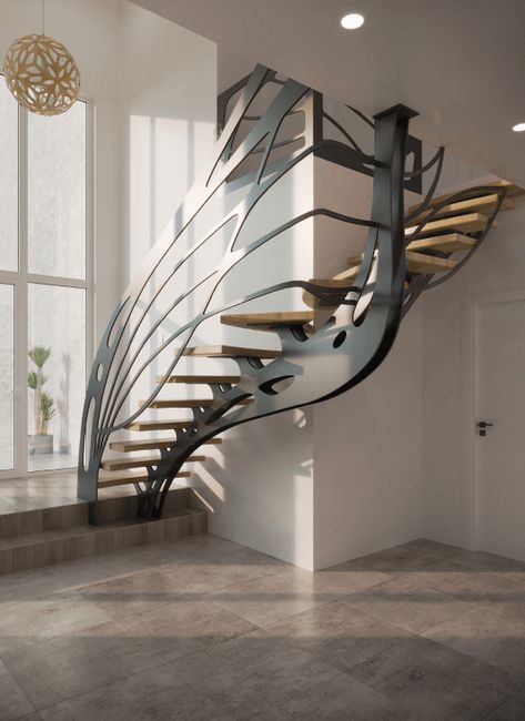 Stairs Rails, Steel Stairs Design, Metal Staircase, Stair Design Architecture, Metal Stair Railing, Modern Railing, Modern Stair Railing, Staircase Design Modern, Stairs Design Interior