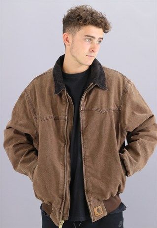 Vintage+Carhartt+Worker+Mens+Jacket+X309 Carhartt Jacket Men, Carhartt Jacket Outfit, Vintage Jacket Men, Mens Winter Fashion Outfits, Worker Jacket, Men Jackets, Carhartt Jacket, Mens Fashion Streetwear, Winter Jacket Men