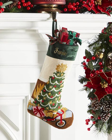 Get free shipping on Bauble Stockings x Sainty Nelsen Home For The Holidays Christmas Stocking at Neiman Marcus. Shop the latest luxury fashions from top designers. Needlepoint Stocking, Farmhouse Christmas Stockings, Needlepoint Stockings, Family Stockings, Vintage Stockings, Wool Thread, Christmas Favorites, Needlepoint Designs, Candy Christmas Decorations