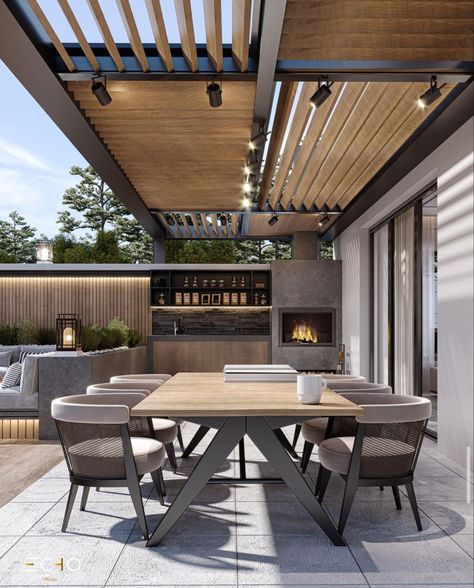 Terrace Garden Design, Rooftop Terrace Design, Rooftop Design, Modern Pergola, Outdoor Living Design, Rooftop Patio, Terrace Design, Modern Patio, Design Exterior