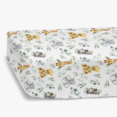 Jungle Elephant, Nursery Bed, Baby Crib Sheets, Eucalyptus Leaf, Bassinet Sheets, Toddler Mattress, Baby Fits, Mattress Cover, Fitted Crib Sheet