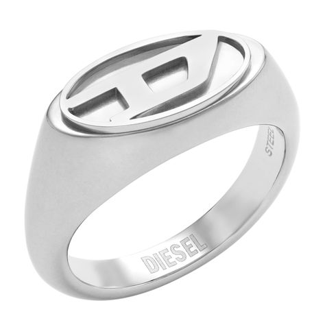 PRICES MAY VARY. Bold, ironic and never shy, Diesel doesn't follow trends; it creates them. With a distinctive look and a unique voice, Diesel constantly moves style forward. Material: Stainless Steel Color: Silver Finish: Brushed Size: 10 Wishlist Noel, Hermes Ring, Bvlgari Ring, Steel Logo, Ring Model, Diesel Men, Jewelry Lookbook, Mens Silver Rings, Funky Jewelry