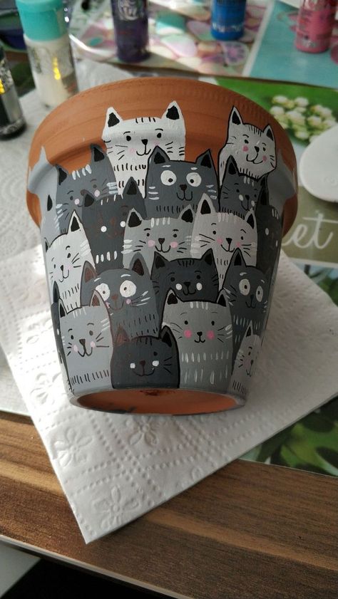 cute Katt Diy, Kat Diy, Chat Diy, Funny Vine, Fleurs Diy, Cat Tattoos, Diy Upcycling, Diy Cans, Garden Decorations