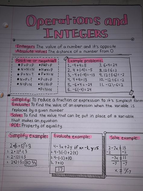 How To Multiply Big Numbers, Maths Homework Ideas, Collage Math Notes, Laws Of Indices Notes, 9 Grade Math, Absolute Value Notes, Ged Math Notes, Highlighter Meaning Study, Math Notes Integers