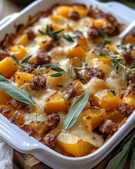 Caramelized Fennel, Apple Casserole, Lobster Cream Sauce, Casserole With Sausage, Butternut Squash Casserole, Butternut Squash Apple, Butternut Squash Lasagna, Squash Casserole Recipes, Cut Butternut Squash