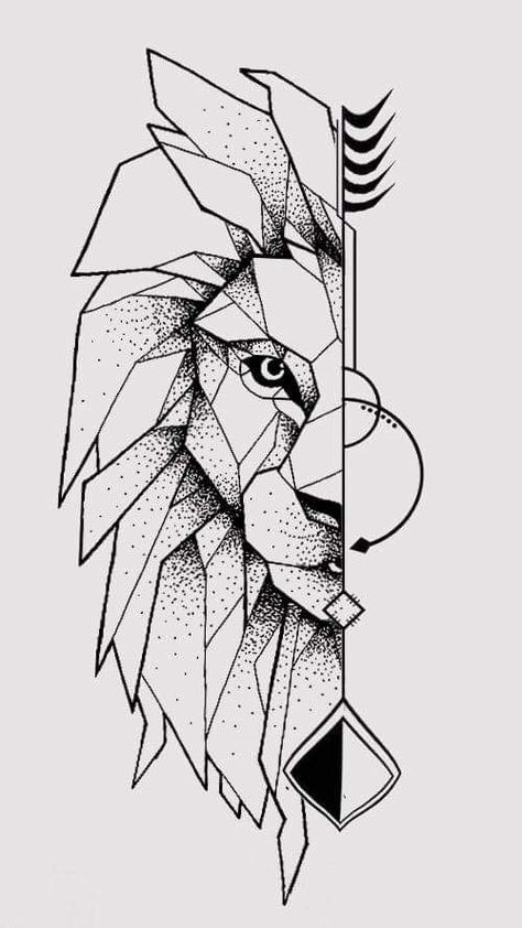 Geometric Lion Tattoo, American Traditional Tattoo Ideas, Traditional Tattoo Ideas, Lion Tattoo Sleeves, 7th Grade Art, Card Tattoo Designs, Animal Tattoo Ideas, Geometric Lion, Tattoo Line