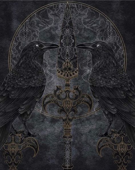 North Mythology, Odin Norse Mythology, Viking Wallpaper, Arte Viking, Huginn And Muninn, Scandinavian History, Redhead Art, Odin's Ravens, Odin God