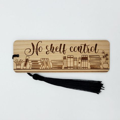 No shelf control wooden bookmark – Bumble and Birch - Stationery and Gifts Nature, Wood Burnt Bookmarks, Wooden Notebook Cover, Diy Wooden Bookmark, Wood Book Marks, Engraving Wood Ideas, Wood Burning Bookmark Ideas, Woodburning Bookmarks, Woodburn Bookmarks