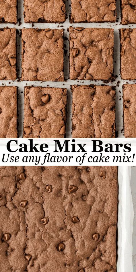 I am giving you not one, not two, but thirteen different flavor combinations for these cake bars! Made in less than 30 minutes, with just four base ingredients (and whatever add-ins you want), these soft, chewy cake mix cookie bars are always a huge crowd-pleaser! Chewy Cake, Chocolate Box Cake, Cake Mix Bars, Cake Mix Cookie, Cake Mix Cookie Bars, Popular Desserts Recipes, Gooey Cake, Cake Mix Desserts, Most Popular Desserts