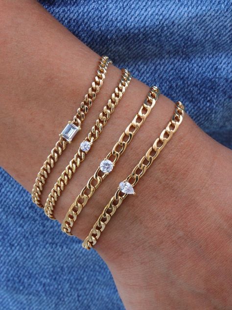 18k gold plain chain bracelet with pear diamond center.  ﻿.32cts pear diamond  6.5 inches in length #AKCHB-PR- Diamond Bracelet Design, Anita Ko, Modern Bracelets, Bracelets Design, Luxe Jewelry, Gold Bracelet For Women, Bracelets Gold Diamond, Diamond Jewelry Designs, Gold Bracelets