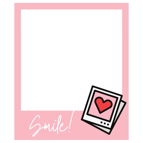 Picture Frame Template Aesthetic, Pink Polaroid Template, Pink Frame Aesthetic, Camera Transparent, Picture Frame Clipart, Camera Template, Pink Polaroid, Photo Borders, Polaroid Png