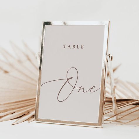 Modern Ivory Calligraphy Table One Table Number Boho Reception Decor, Ethereal Wedding Invitations, Fall Wedding Table Numbers, Reception Table Number, Boho Reception, Number Calligraphy, Table Seating Cards, Calligraphy Table Numbers, Fall Wedding Tables