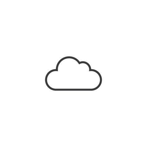 Simple Cloud Illustration, Ios Icons White, Cute Icons White, Cloud Logo Aesthetic, Simple Cloud Tattoo, Minimalist Cloud Tattoo, Simple Cloud Drawing, Cloud Drawing Simple, Cloud Vector Png