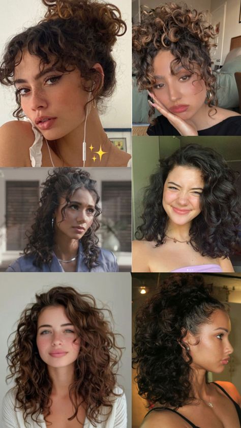 Want volume through blended layoring but not stair steps obvious. Wavy Hair Volume Haircut, Shoulder Length Curly Hair Hairstyles, Hairstyles For Big Curly Hair, Curly Hair Shoulder Length Hairstyles, Haircut Ideas For Long Curly Hair, Curly Hair Cuts Medium Length 3c, Curly Hair Face Frame, Aesthetic Hairstyles Curly Hair, Short Curly Hair Outfit