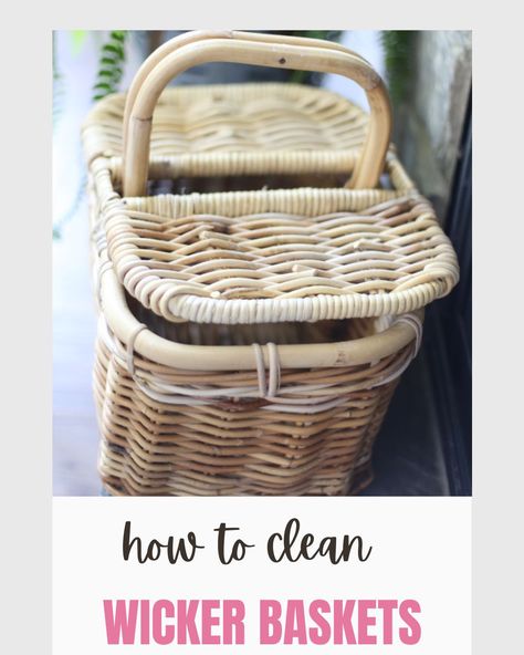 How To Clean Wicker Baskets, Theme Baskets, Pee Smell, Old Wicker, Wicker Picnic Basket, Old Towels, Vinegar And Water, Silent Auction, Cleaning Checklist