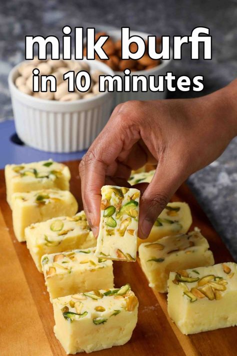 Milk Barfi Recipe, Hebbars Kitchen, Barfi Recipe, Peda Recipe, Vegetarian Sweets, Burfi Recipe, Easy Dessert Recipes, Indian Cooking Recipes, Sweet Dishes Recipes