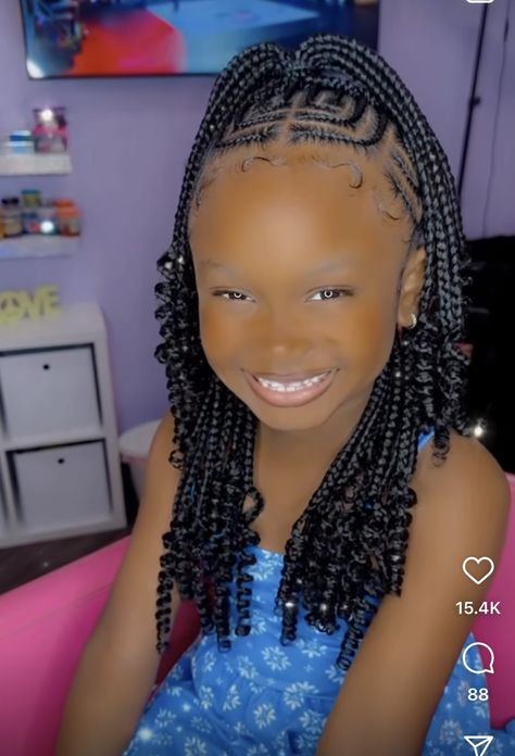 Hairstyles For 9 Year Girl Black Braids, Back To School Hair Styles Black Kids, Ten Year Old Hairstyles, Braided Back To School Hairstyles For Black Teens, Protective Styles For Black Girls Kids, Braids For 9 Yrs Old, Braids For Girls Hair Black, Braided Hairstyles For Black Girls Kids, Cornrows Natural Hair For Kids