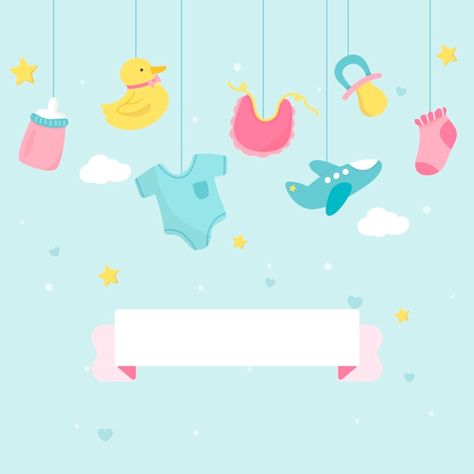 Baby shower theme copy space | Free Vector #Freepik #freevector #background #banner #label #baby Baby Boutique Logo, Baby Logo Design, Free Baby Shower Invitations, Twins Baby Shower Invitations, Space Vector, Boy Baby Shower Ideas, Gift Card Design, Free Baby Shower, Baby Shower Invitation Cards