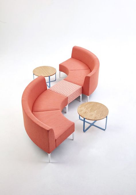 Feminine  This picture portrays feminine line because it curves and flows. Also because it is in a feminine color. Modular Furniture Design, Curved Furniture, Modular Seating, Furniture Logo, Modular Lounges, Office Furniture Design, Furniture Showroom, Design Sofa, Creative Furniture