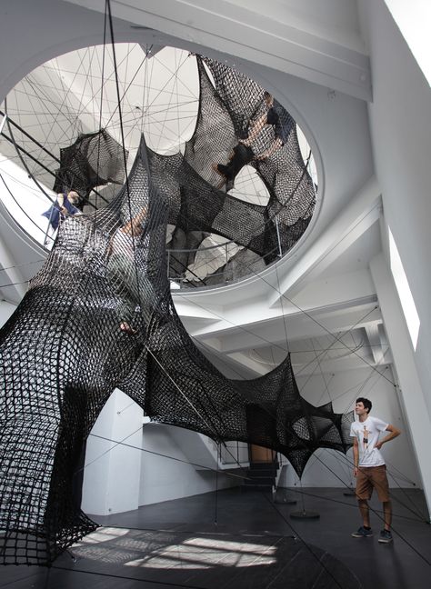 numen/for use stitches an interactive, tensile tunnel through austria gallery Fabric Installation, Tensile Structures, Interactive Installation, Interactive Art, Popular Art, Innsbruck, Art Installation, Sculpture Installation, 인물 사진