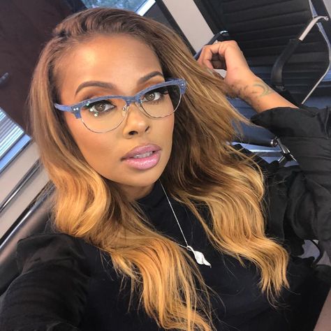 Eva Marcille, Hairstyles With Glasses, Blonde Curls, Cute Glasses, Fashion Eye Glasses, Stylish Glasses, Favorite Hairstyles, Makeup For Black Women, Girls With Glasses