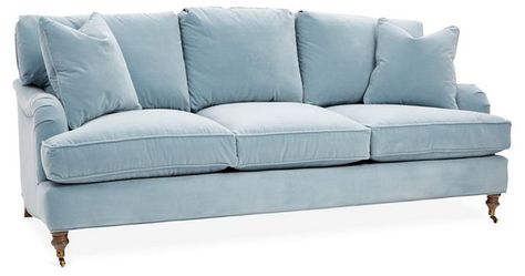 Hudson Sofa, Light Blue Sofa, Sofa Drawing, Small Sectional Sofa, Latest Sofa Designs, Sofa Light, Chic Sofa, Hardwood Furniture, Sofa Frame