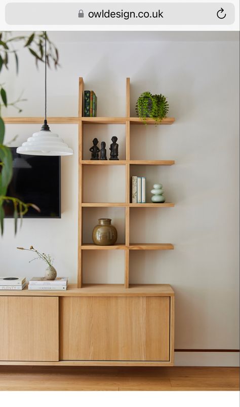 Bookshelves In Living Room With Tv, Tv Bookshelf, Shelves Styling, Room Divider Shelves, Styling Bookshelves, Styling Shelves, Joinery Design, Bookshelves In Living Room, London Townhouse