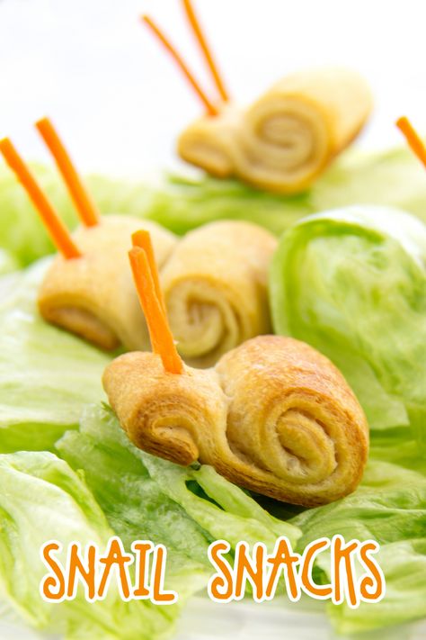 Fairy Snacks, Bug Snacks, Sauce Ideas, Snails Recipe, Spring Snacks, Cute Snail, Birthday Party Snacks, Food Art For Kids, Kids Cooking Recipes