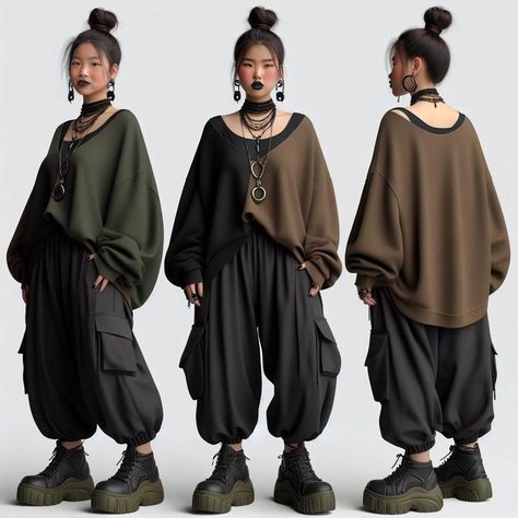 - Urban Athleisure - #aifashion #digitalfashion #aimodel #costumedesigner Harem Pants Women Outfit, Casual Clothes Reference, Oversized Style Women, Casual Poses, Athleisure Inspiration, Urban Clothes, Oversize Style, Interesting Outfits, Harem Pants Women