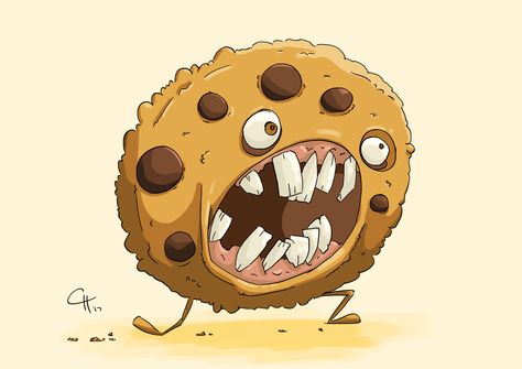 Candy Monster Art, Halloween Artwork, Cute Food Drawings, Dungeons And Dragons Homebrew, Arts Ed, Game Character Design, Art Prompts, Food Drawing, Cookie Monster