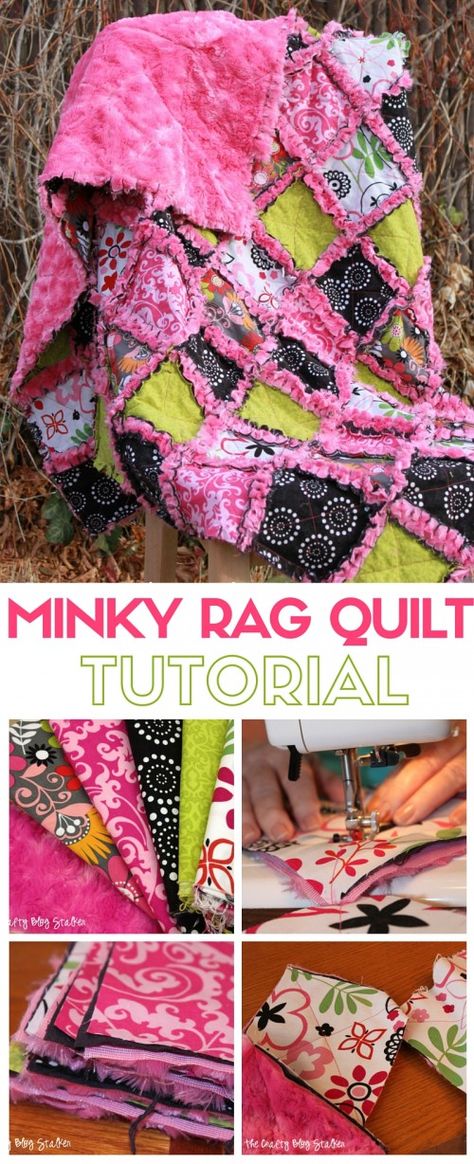 Sew a minky rag quilt either as a lap quilt or a new baby quilt. This super soft quilt is great for the beginning quilter. Minky Rag Quilt, Minky Quilt, Rag Quilt Tutorial, Rag Quilt Patterns, Soft Quilt, Diy Baby Blanket, Baby Rag Quilts, Flannel Quilts, Diy Bebe