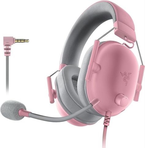 Razer BlackShark V2 X Gaming Headset: 7.1 Surround Sound - 50mm Drivers - Memory Foam Ear Cushions - for PC, PS4, PS5, Switch, Xbox One, Xbox Series X|S, Mobile - 3.5mm Audio Jack - Quartz Pink Sound Isolation, E Sports, Video Games Pc, Video Game Accessories, Surround Sound, Gaming Headset, Jack Black, Tablet Accessories, Microphones