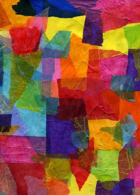 Tissue Paper Art, Paper Collage Art, Camping Art, Preschool Art, Elementary Art, Childrens Art, Art Activities, Paper Collage, Art Plastique