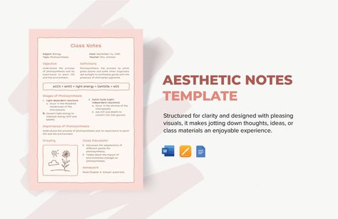 Aesthetic Notes Template Google Doc Notes Template, Google Docs Aesthetic Notes, Aesthetic Notes Template, Google Notes, Notes Aesthetic Template, Notes Aesthetic, Aesthetic Notes, Free Aesthetic, Notes Journal