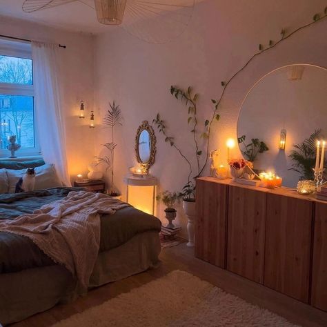 Cozy Cool Bedroom, Simple House Decor Bedroom, Zen Bohemian Bedroom, Minimal Boho Bedroom Decor, Cozy Beedrom Ideas, Clean Room Aesthetic Vision Board, Comfy Apartment Bedroom, White Accent Bedroom, Light Wood Bedroom Aesthetic